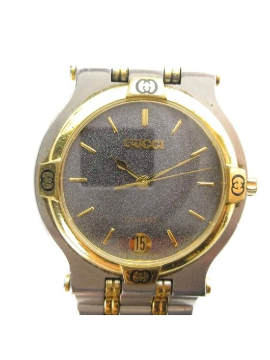 Gucci Watch Quartz Logo Carre Date Silver Color Gold main image 2